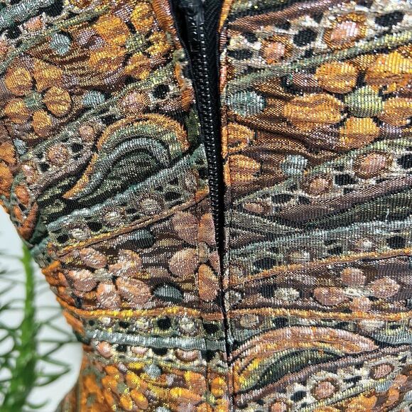 METALLIC LUREX LAME 60’s 60s Vintage Fitted Cocktail Party Evening Blouse Top S - Picture 9 of 10